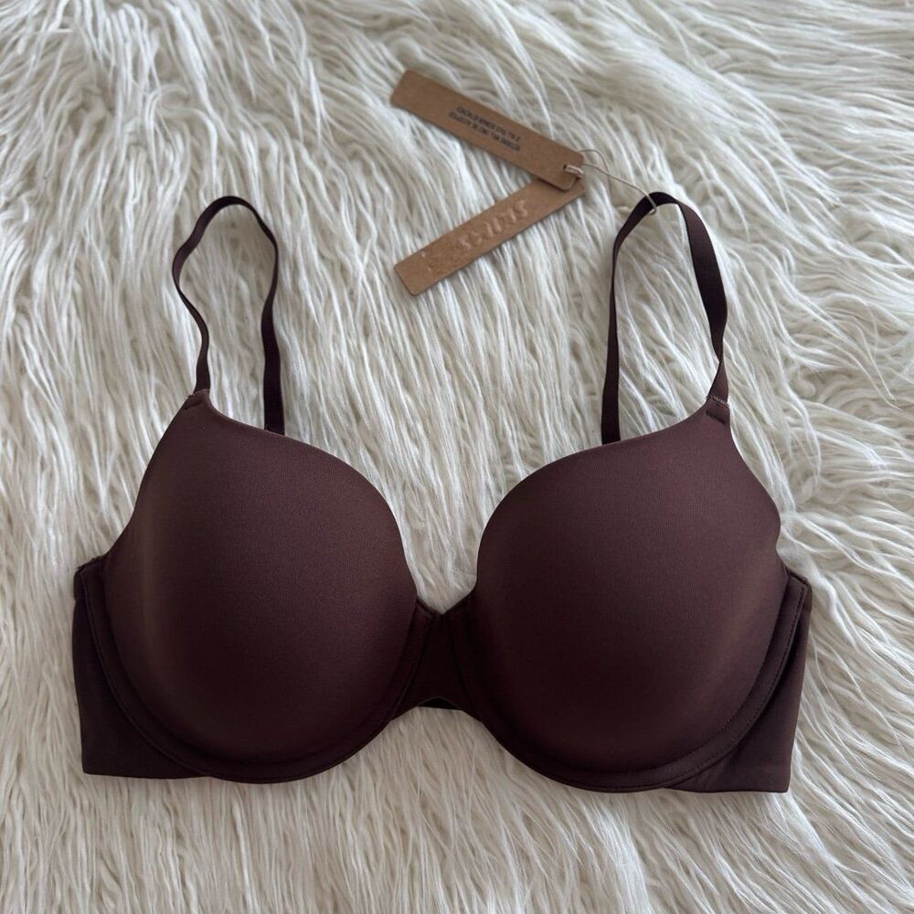 Skims Fits Everybody T-Shirt Bra Cocoa Size 32DD